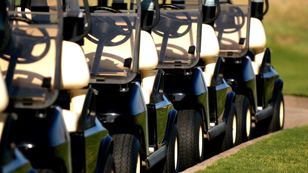 Row of golf carts
